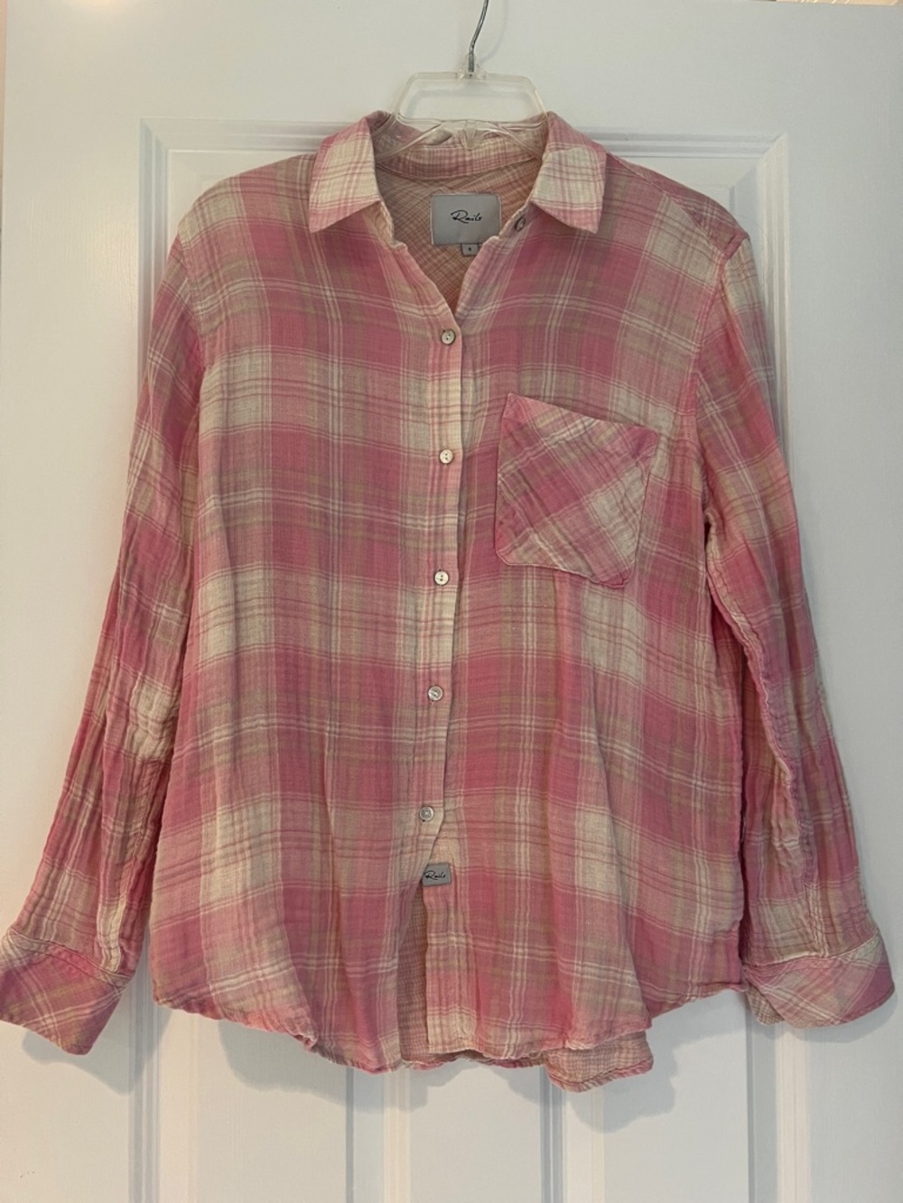 Rails Pink and Cream Plaid Button-Down Shirt